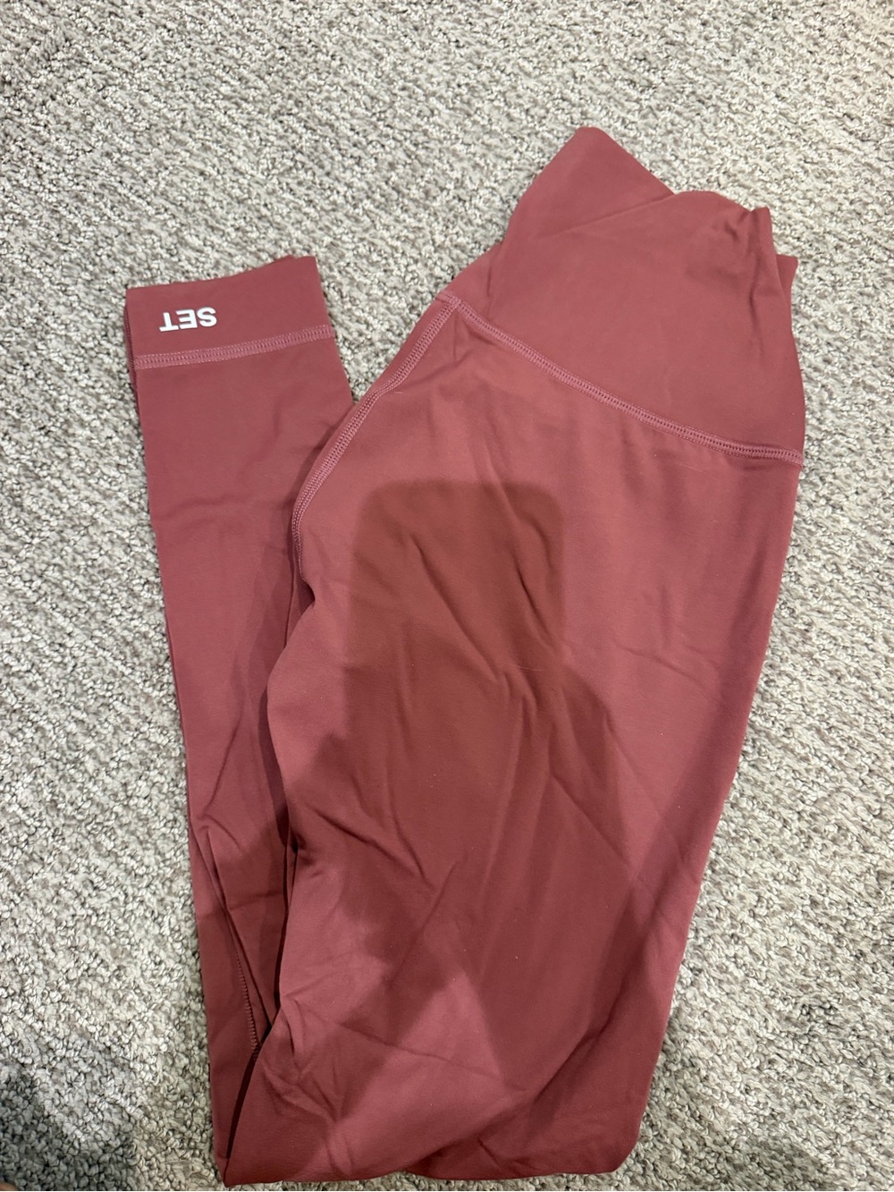 SET ACTIVE Burgundy Active Leggings